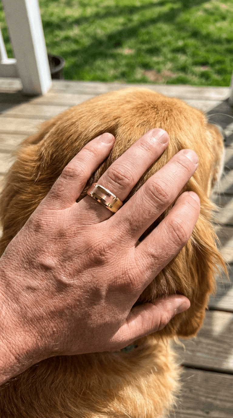 Customer wearing an Archer Wade ring — photo 6